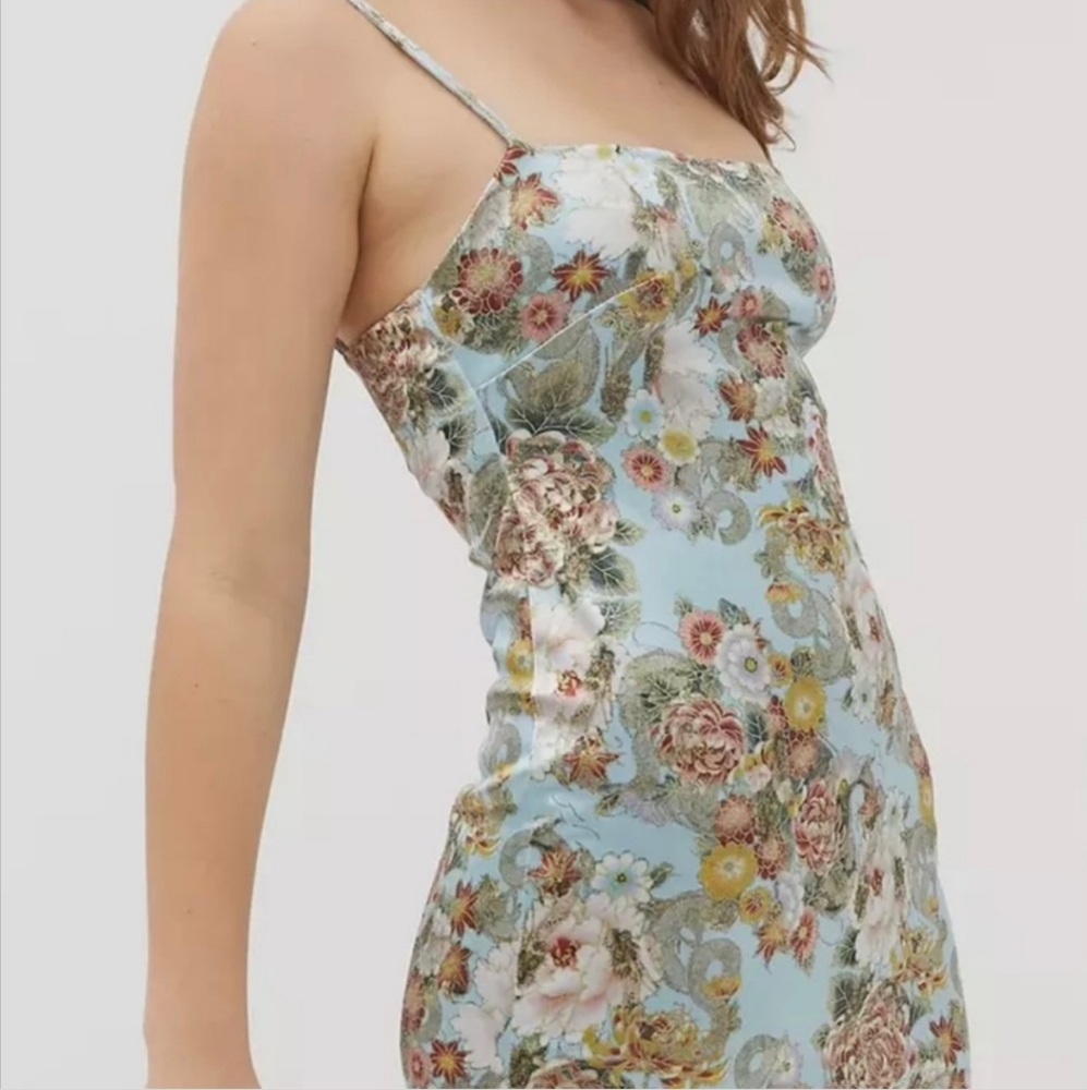 Urban Outfitters Light Blue Floral Mini Dress